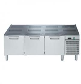 Soubassement réfrigéré - 3 portes 1600 mm (-2°C/+10°C) - acier inoxydable AISI 304 avec unité de réfrigération intégrée - 371123_0