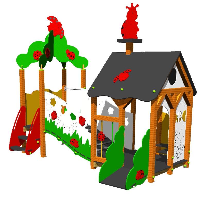 STRUCTURE COMPLÈTE JARDIN COCCINELLES FIXATION PLATINES - MANUTAN COLLECTIVITÉS