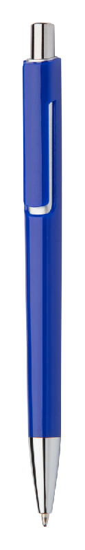 Stylo à bille en plastique coloré - Finitions chromées - Encre bleue_0