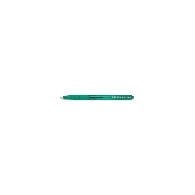 STYLO BILLE PILOT SUPER GRIP G RETRACTABLE - POINE EXTRA LARGE - ENCRE VERT