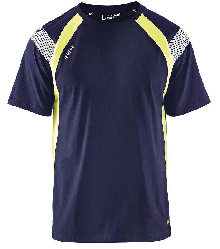 T-SHIRT MARINE/JAUNE FLUORESCENT TAILLE XL - 333210308833XL - MANUTAN COLLECTIVITÉS