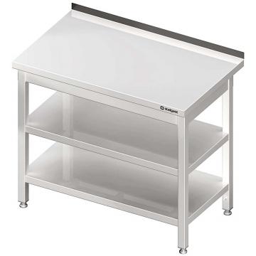 Table de travail inox adossée avec deux étagères 900x700x900 à monter - P930067090_0