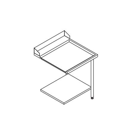 Table en inox pour machines à paniers 600 x 500 - configuration en angle entrée/sortie - 70217_0