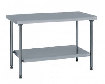 Table inox centrale avec étagère basse - TOURNUS EQUIPEMENT - Référence : 424 974 - 1500x700x900/1000 mm - Certification NF Hygiène Alimentaire_0