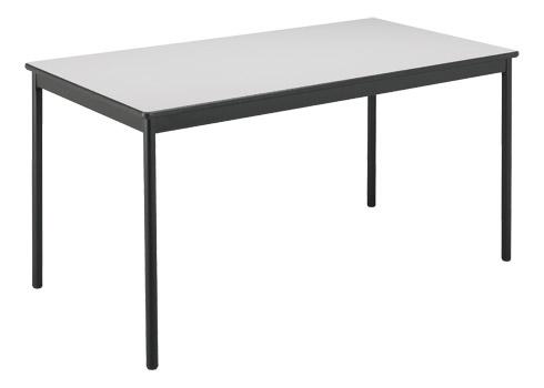 TABLE RECTANGULAIRE CONFORT GRIS CLAIR 140 X 70 CM / PIEDS NOIRS