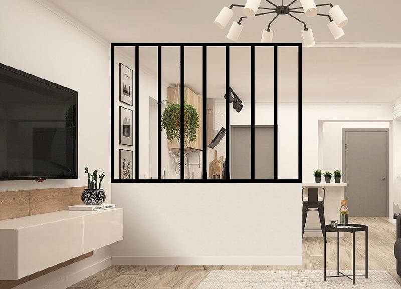 Verrière d'Intérieur Aluminium 8 Vitrages Transparents Haut de Gamme Noir, Blanc, Gris et Nuancier Ral Sur Mesure Style Atelier Référence: Verrière 8 vitrages Transparents_0