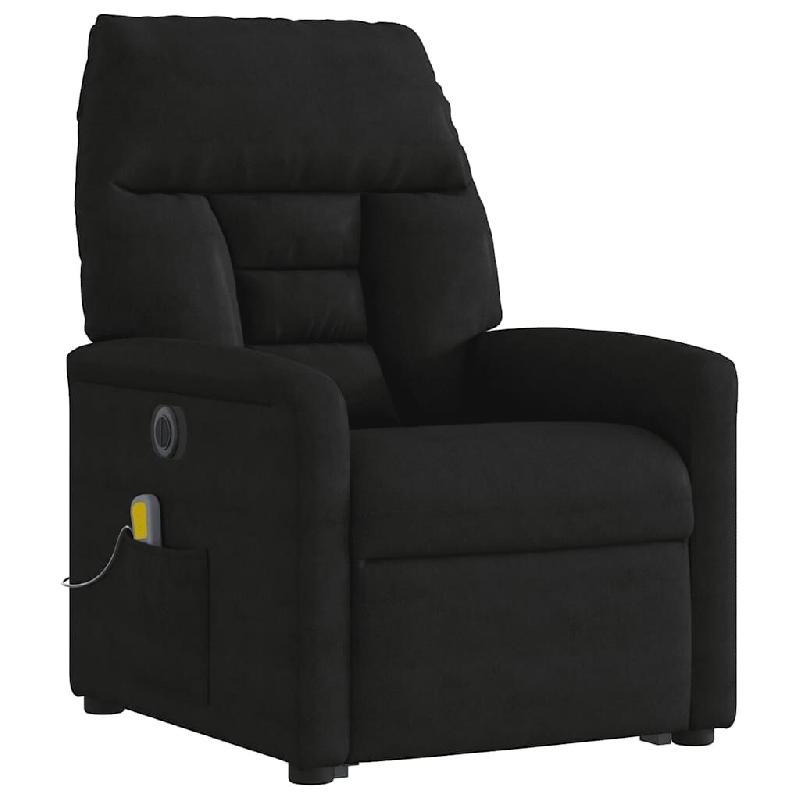 VidaXL Fauteuil inclinable de massage électrique noir tissu microfibre Modèle Mermonta - 3303111_0