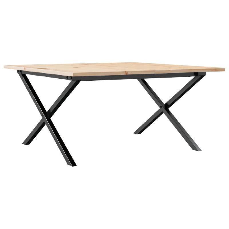 VidaXL Table basse cadre en X 90x90x45 cm bois de pin massif et acier Modèle Polaris Prime Plus - 3282687_0