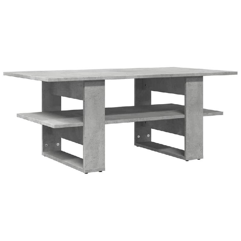 VidaXL Table basse gris béton 102x55x42 cm bois d'ingénierie Modèle Jardin Sirocco Prime - 823265_0