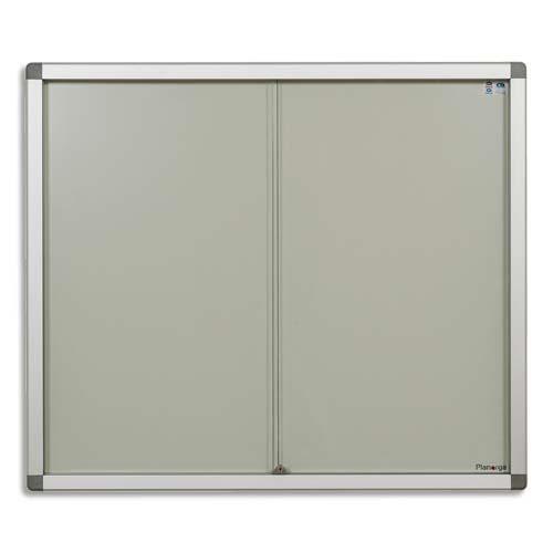 VITRINE PLANORGA ALGOL 27 FEUILLES POUR INTERIEUR - 980X1970CM - CADRE ALU, PORTES COULISSANTES AVEC SERRURE