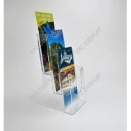 VPB0342 - Porte-brochures 3 niveaux 1/3 A4 - VPC Display - Hauteur totale 26.3cm - Transparent_0