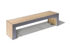 Banquette Plaza - design contemporain - acier galvanisé et bois Douglas - 2 largeurs disponibles_0