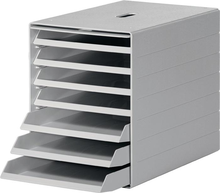 Boîte de tiroir 7 tiroirs avec clapet frontal escamot. Gris H. 322 x l. 250 x P. 365 mm DURABLE_0