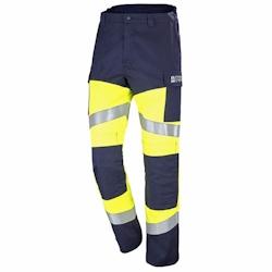 Cepovett - Pantalon résistant à la flamme Coton majoritaire SILVER TECH 260 Jaune / Bleu Marine Taille XL - XL 3184373389799_0