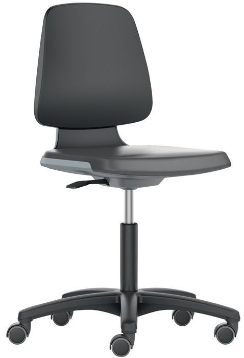 Chaise atelier pivotante Labsit rouleaux coque de siège anthracite mousse intégrale noir 450-650 mm BIMOS_0
