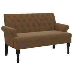 Décoshop26 - Banquette banc avec dossier capitonné 120 x 62 x 75,5 cm PVC aspect daim brun DEC024653 - 3000254826880_0