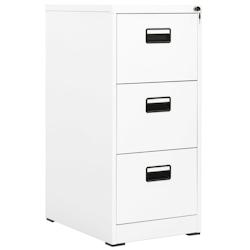 Décoshop26 - Caissons à tiroirs meuble de bureau armoire à dossiers 3 tiroirs 46 x 62 x 102,5 cm acier blanc DEC024520 - blanc 3000254749448_0