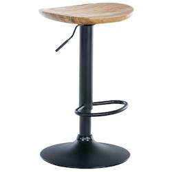 Décoshop26 - Tabouret de bar avec assise en bois massif clair repose-pieds design industriel TDB10576 - 3000421469605_0