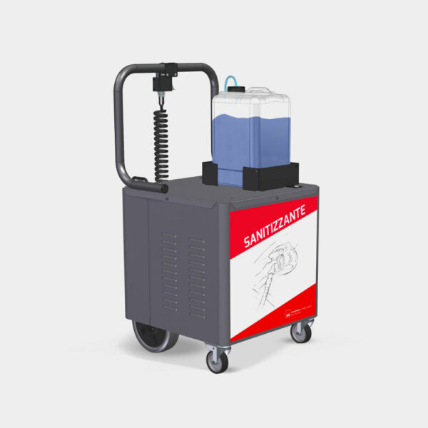 Distributeur de désinfection sur roues - système mobile avec 4 roues et câble électrique de 10 m_0