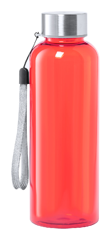 Gourde en tritan - sans BPA - bouchon inox avec cordelette - 500 ml - couleur rouge_0