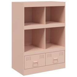 Buffet haut HELLOSHOP26 - acier rose - 67 x 39 x 95 cm - 4 étagères, 2 tiroirs et poignées - modèle 02_0035158_0