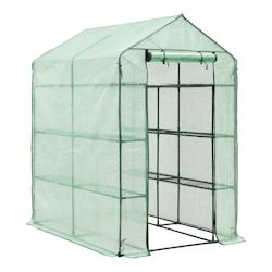 Helloshop26 - Serre de jardin vale en acier et polyéthylène avec étagères intégrées 120 x 170 x 194 cm vert 03_0008258 - 3001923047766_0