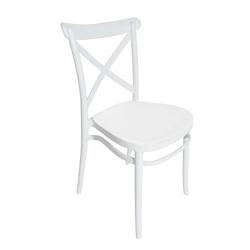 METRO PROFESSIONAL - Chaise de restaurant empilable en plastique blanc, polypropylène recyclé et fibre de verre - 150 kg - 47x52x87 cm_0