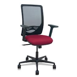 Piqueras y Crespo Silla Zulema sincro malla negra asiento bali granate brazos 2D ruedas 65mm - rouge multi-matériau 390SM840B933B2DB68R65_0