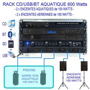 Rack aquatique cd/mp3/bt-600 watts