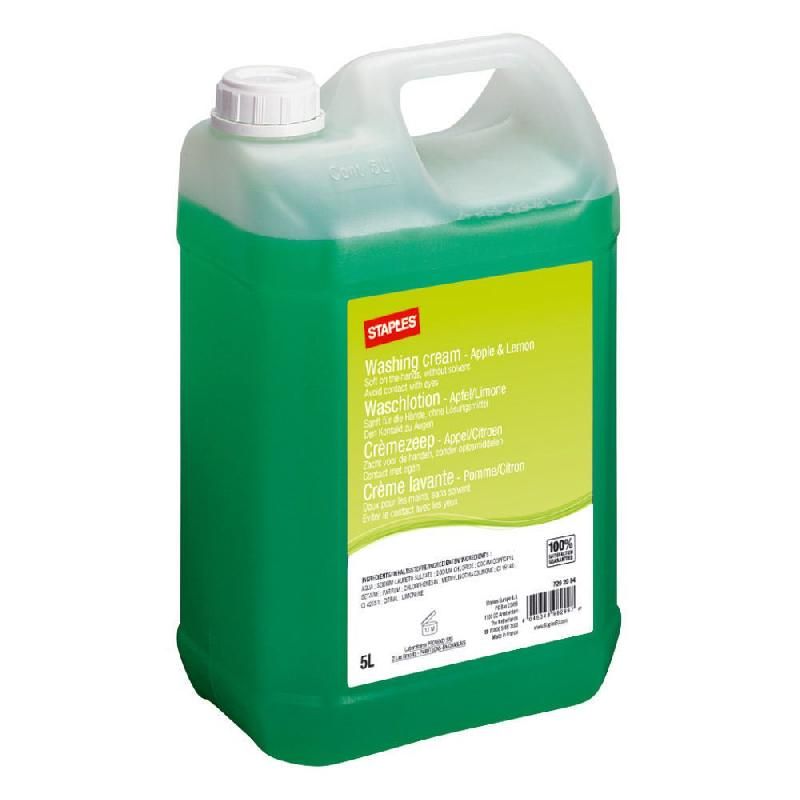 STAPLES STAPLES CRÈME LAVANTE POMME / CITRON 5 L BIDON