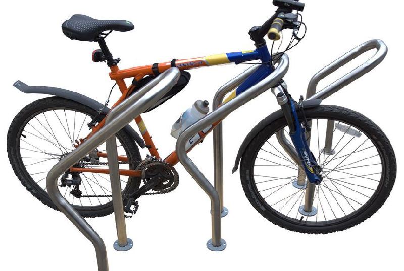 Support vélo en acier galvanisé - design contemporain - arceau pour vélos - sur platine - options disponibles_0