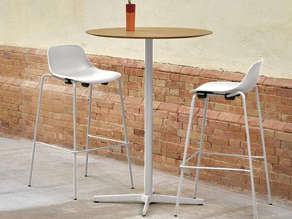 Table haute ronde Bistro - Forma 5 - plateau ø80 cm - Hauteur 100 cm - finition bois de chêne ou laqué - personnalisable_0