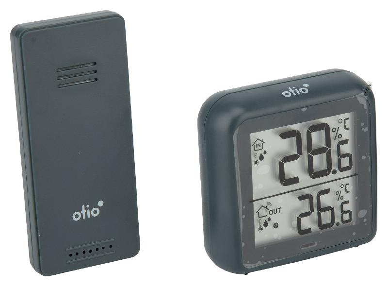 Thermomètre – hygromètre avec capteur sans fil gris anthracite - Otio_0