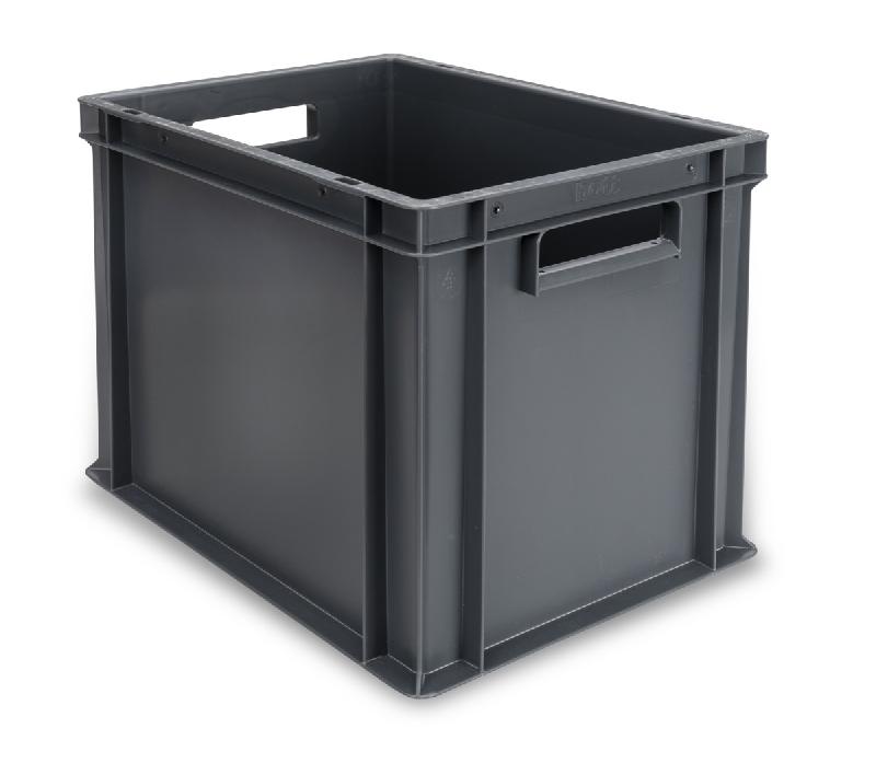 Bac Europe en plastique 400 x 300 x 320H - conception modulaire et empilable - RAL 7016_0