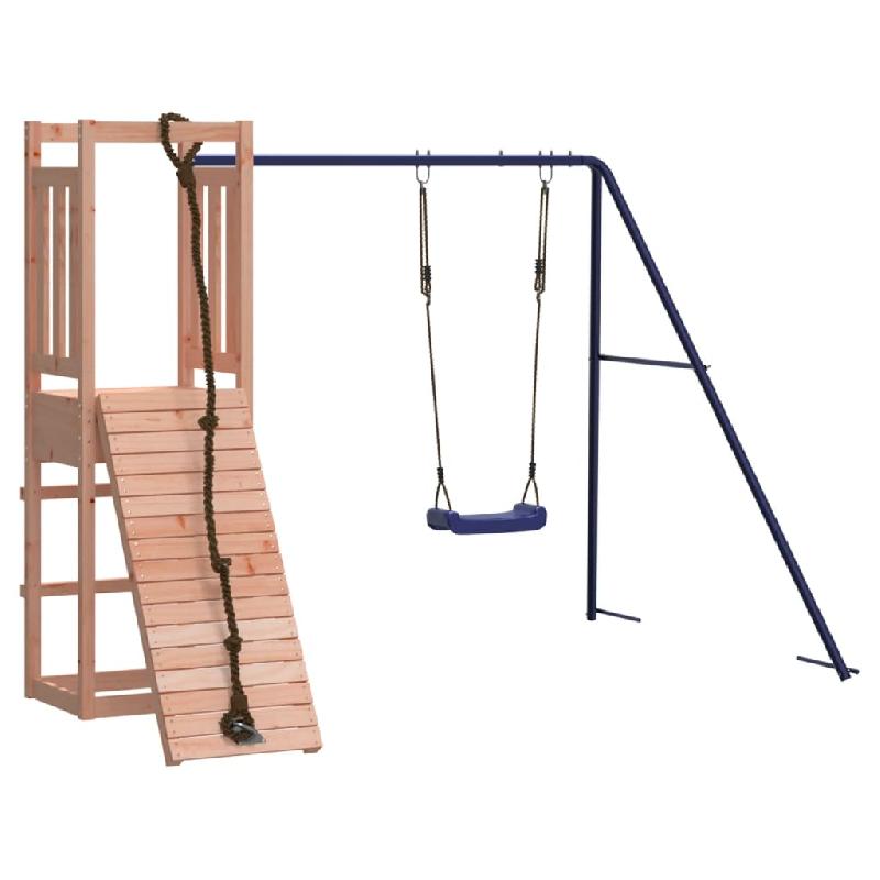 AIRE DE JEUX D\'EXTÉRIEUR BALANÇOIRES TOBOGGAN PORTIQUES ROBUSTE JEUX JARDIN 237 X 184 X 169 CM BOIS MASSIF DE DOUGLAS 02_0004636_0