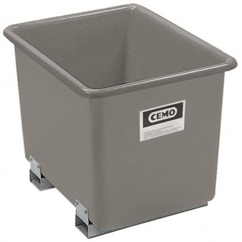 Bac PFV gris 1 500 L avec fourreaux - Résistant aux huiles, fioul, gasoil, produits chimiques - CEMO - Réf. 2642_0