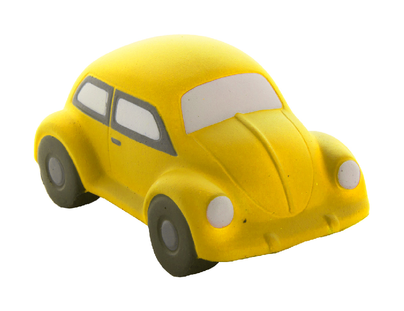 Balle antistress - Forme voiture coccinelle - Jaune - Poids 20,8 g_0
