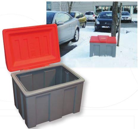 Coffre à sel en polyéthylène 110 litres - 100% recyclable - Matériel insensible au froid et à la corrosion_0