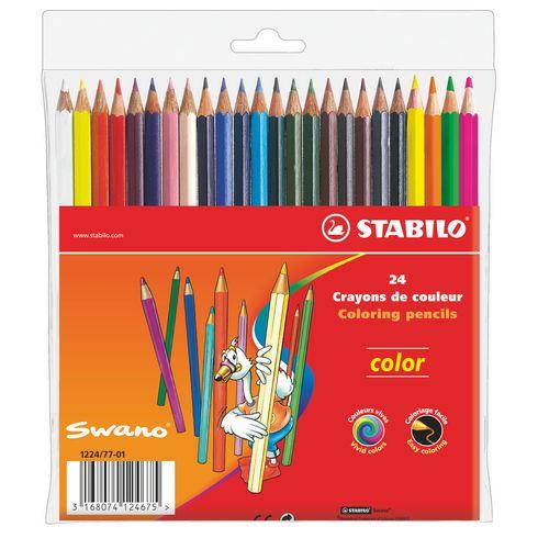 CRAYON DE COULEUR STABILO COLOR COULEURS ASSORTIES - POCHETTE DE 24