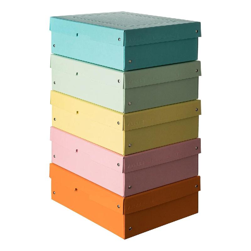 Falken Lot de 5 Boîte PureBox Pastel A4 haut. 100 mm, en carton ép. 1,25 mm, coloris assortis - multicolore en carton 22001960000F_0