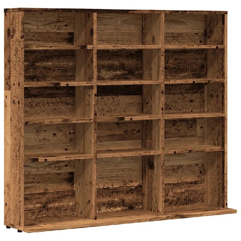 Helloshop26 - Armoire à CD multifonctionnelle vintage 100 x 23 x 89,5 cm rangement bureau chambre en bois d'ingénierie vieux bois 02_0050703 - Bois_0