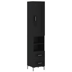 HELLOSHOP26 - Buffet bahut commode armoire meuble de rangement organisateur cuisine salle de séjour salon haut 34,5 x 34 x 180 cm bois d'ingénierie_0