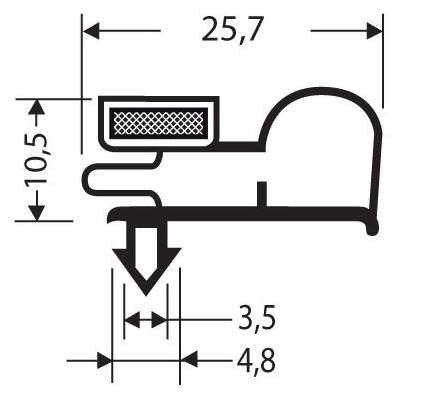 Joint pvc magnetique pour meubles frigos jpc-115g_0
