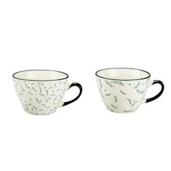 Lot de 24 Mug Bombe Blanc Motif Vegetal Porcelaine Maitre Chef - MUGVEG001_24_0