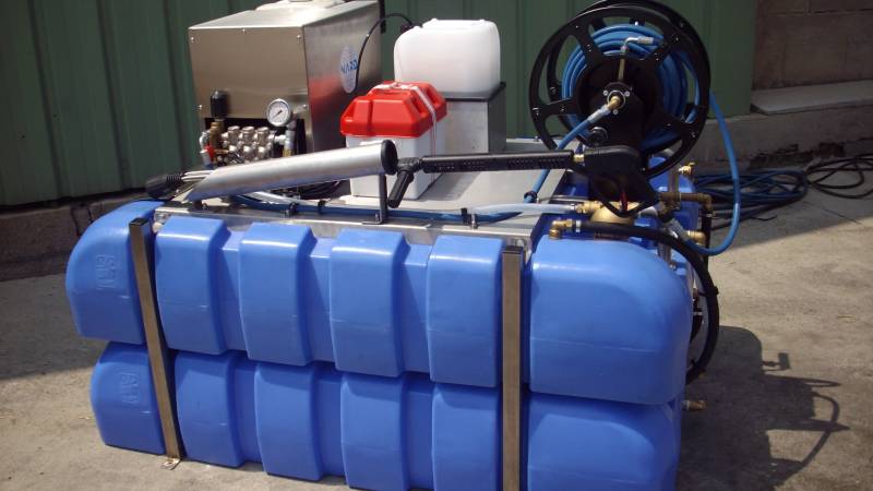 Nettoyeur haute pression thermique eau froide 200 bars - SKID CITY 200 - autonome avec cuve 400L et moteur Honda_0