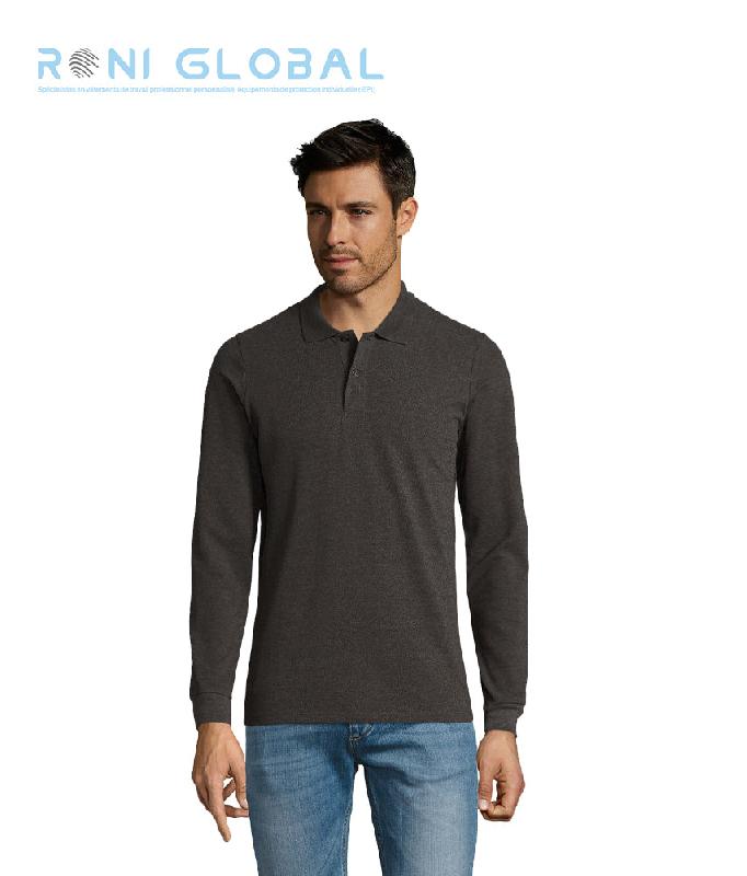 Polo piqué de travail manches longues homme en coton peigné - PERFECT LSL SOL'S - Ref sol-02087_0