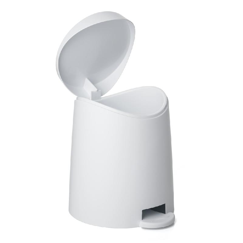 Poubelle de salle de bains 3L - blanc - TATAY Milan - design moderne en polypropylène avec pédale et finition satinée_0