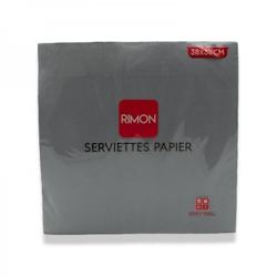 Serviette micropointe 2 plis 38x38cm Gris par 1440 - gris papier 3760323715421_0