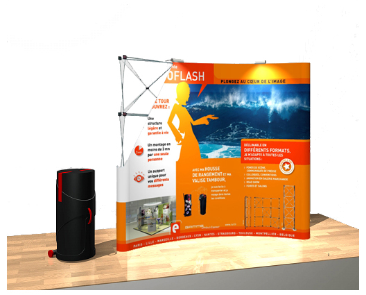 Stand pliable expoflash parabolique 3x3  ht 2,10m_0