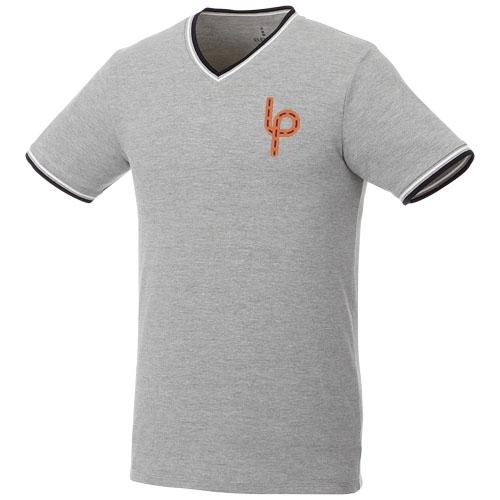 T-shirt maille piquée manches courtes homme Elbert - col V - 100% coton - 180 g/m²_0